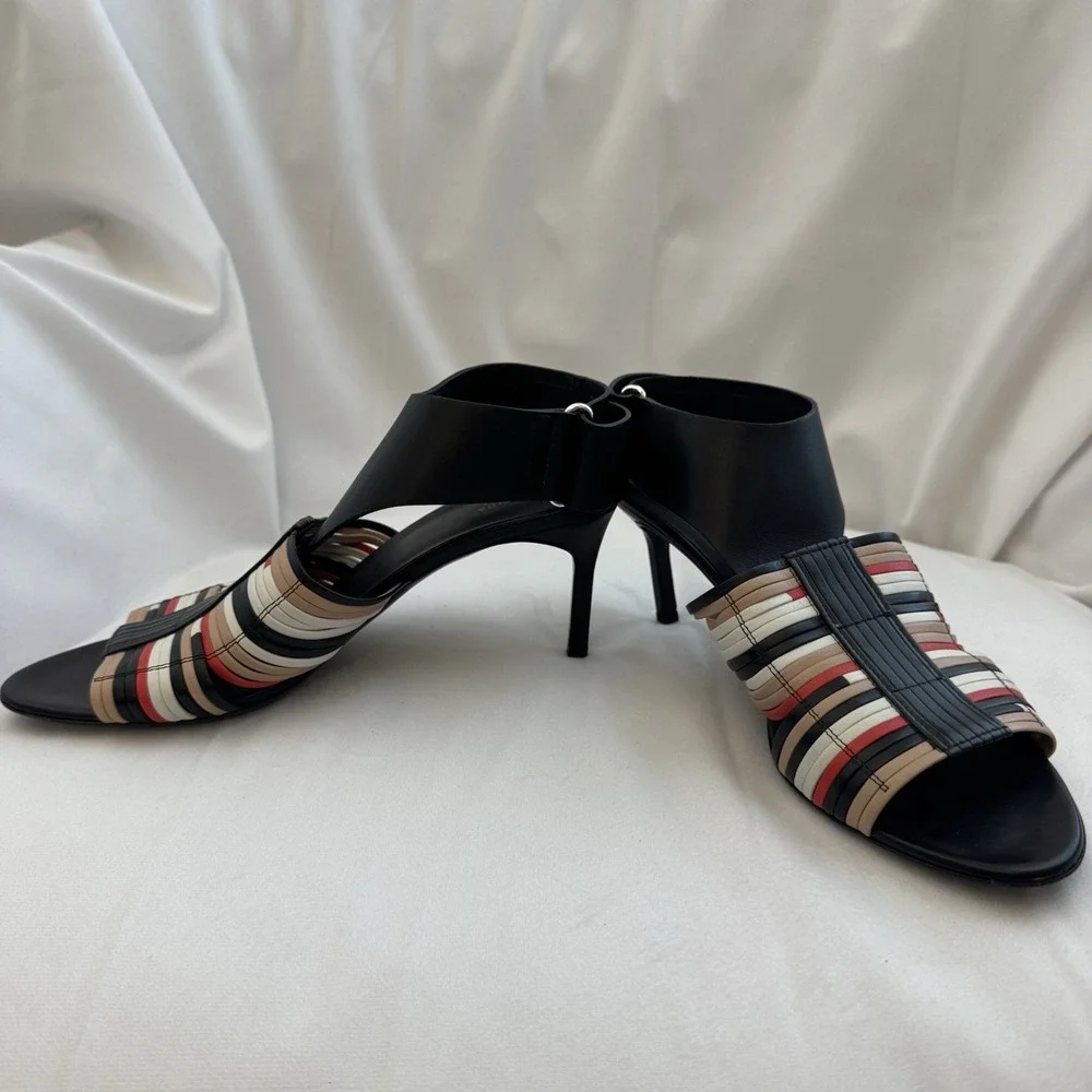 VIA‎ SPIGA Justine 2 Woven Heel 100% Leather Sandal 9M/39EU MADE IN ITALY